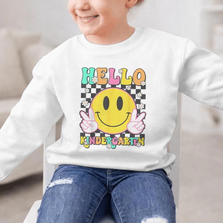 Hello Kindergarten Smile Face Back To School Girl Kid Graphic Kid Sweatshirt