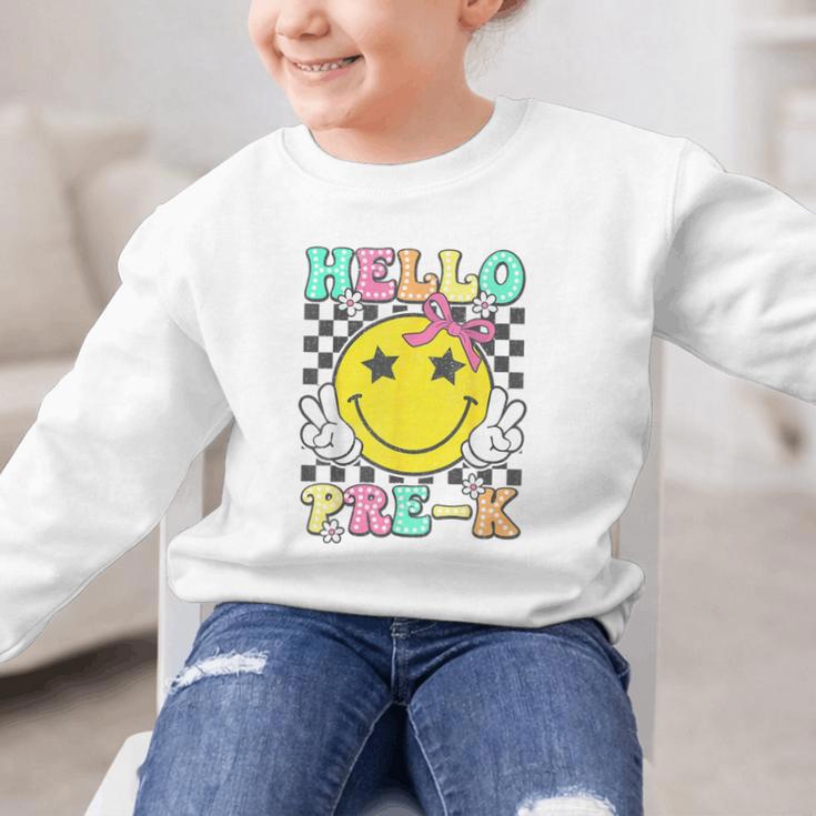 Hello Pre-K Coquette Bow Back To School Preschool Girl Graphic Kid Sweatshirt
