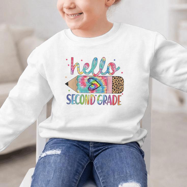Hello Second Grade Pencil Tie Dye Back To School 2nd Grade Graphic Kid Sweatshirt Hello Second Grade Pencil Tie Dye Back To School 2nd Grade Graphic Kid Sweatshirt