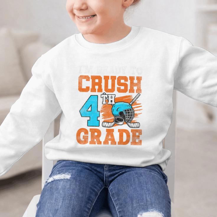 I'm Ready To Crush 4th Grade Hockey Kids Back To School Premium Tri-Blend Graphic Kid Sweatshirt I'm Ready To Crush 4th Grade Hockey Kids Back To School Premium Tri-Blend Graphic Kid Sweatshirt