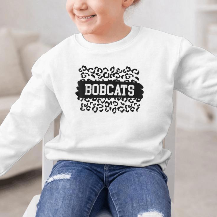 Leopard Bobcats School Spirit Fan Team Back To School Graphic Kid Sweatshirt Leopard Bobcats School Spirit Fan Team Back To School Graphic Kid Sweatshirt