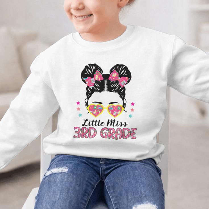 Little Miss 3rd Grade Messy Bun Back To School Graphic Kid Sweatshirt Little Miss 3rd Grade Messy Bun Back To School Graphic Kid Sweatshirt
