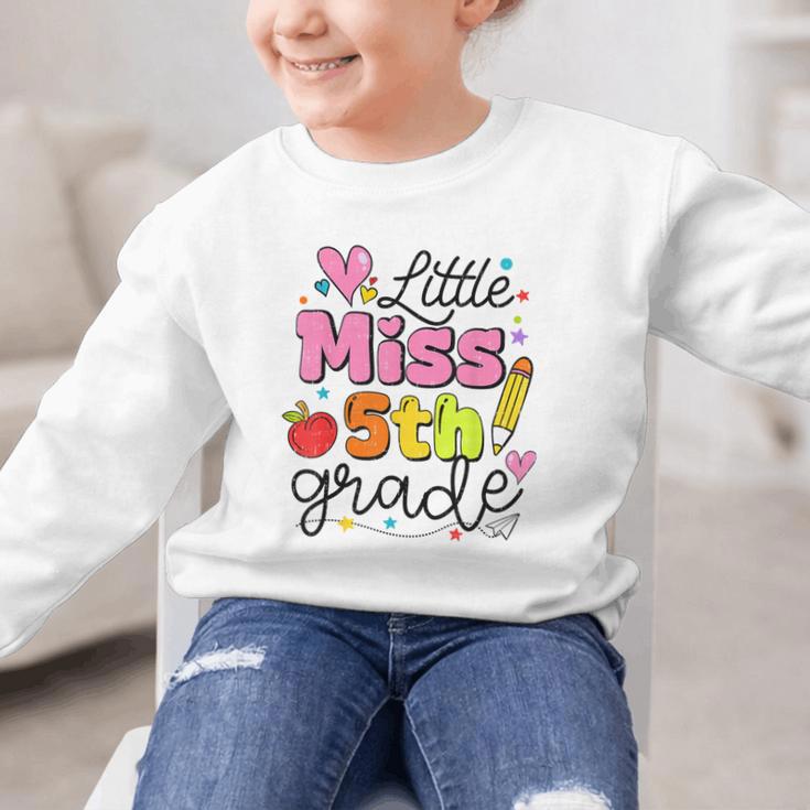 Little Miss 5th Grade Back To School Cute Fifth Grade Girls Graphic Kid Sweatshirt Little Miss 5th Grade Back To School Cute Fifth Grade Girls Graphic Kid Sweatshirt