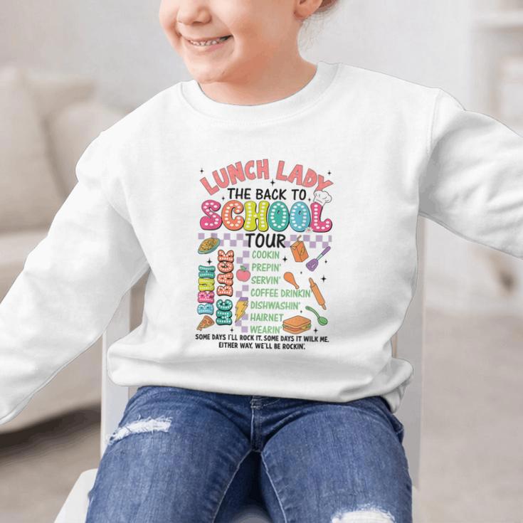 Lunch Cafeteria Crew Lady Back To School Tour Graphic Kid Sweatshirt Lunch Cafeteria Crew Lady Back To School Tour Graphic Kid Sweatshirt