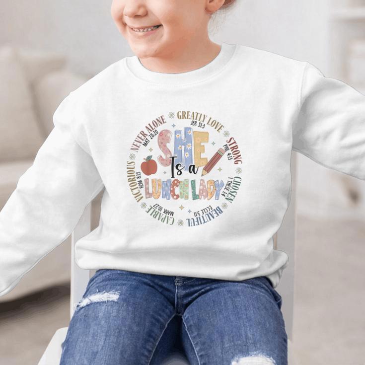 Lunch Lady God Says Bible Verse Christian Back To School Graphic Kid Sweatshirt