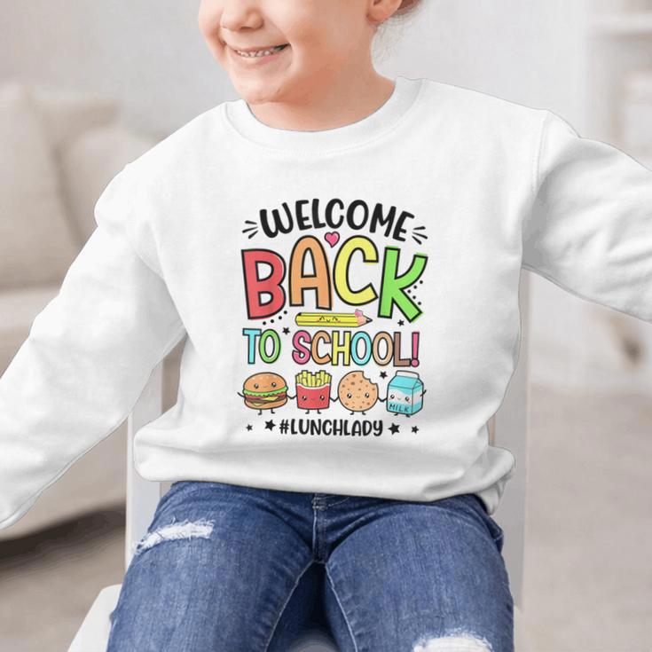 Lunch Lady Welcome Back To School 1st Day Of School Graphic Kid Sweatshirt Lunch Lady Welcome Back To School 1st Day Of School Graphic Kid Sweatshirt