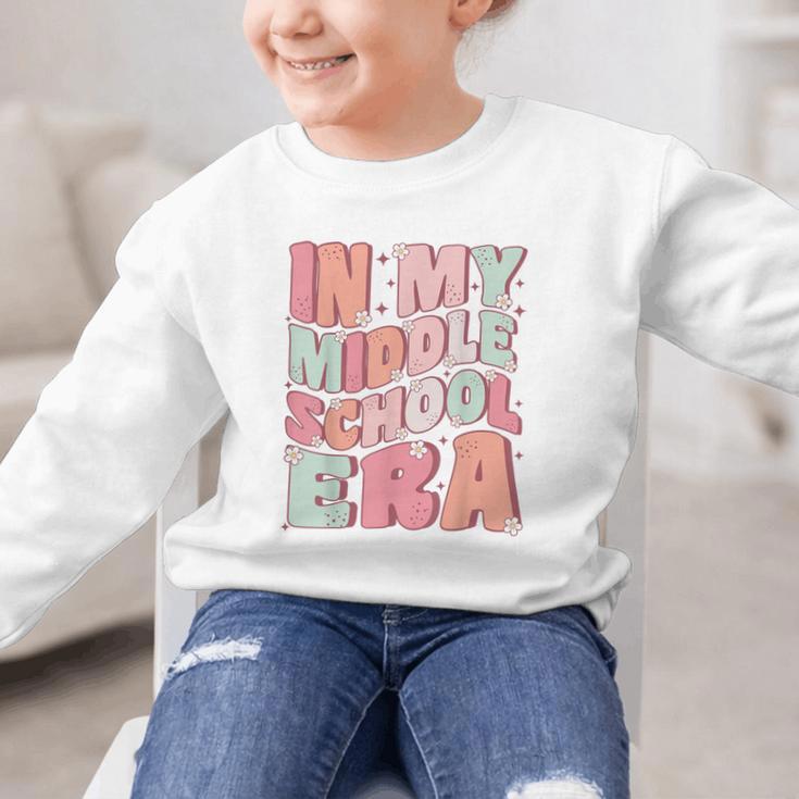 In My Middle School Era Cute Groovy First Day Back To School Graphic Kid Sweatshirt In My Middle School Era Cute Groovy First Day Back To School Graphic Kid Sweatshirt