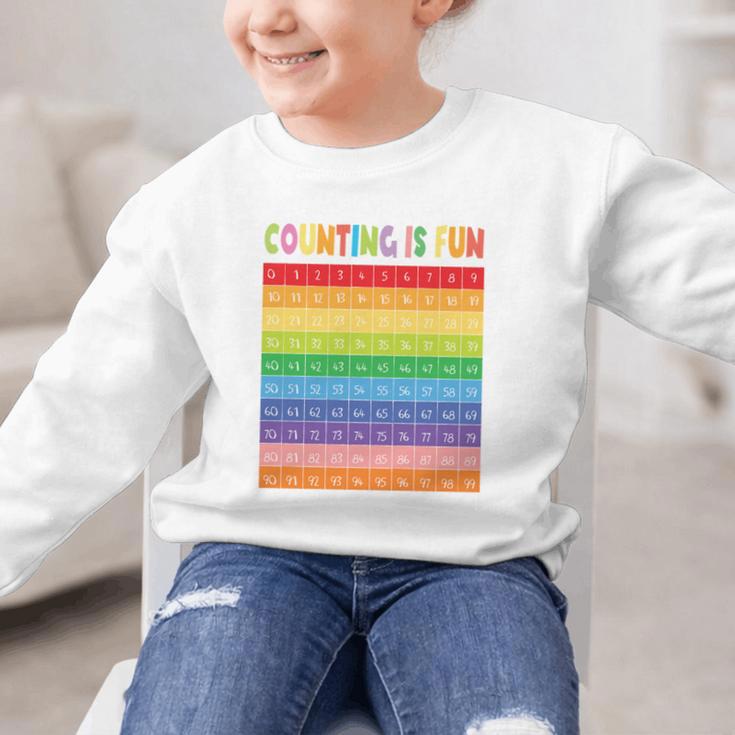 Numbers Learning Cute Numbers 0-100 Back To School Counting Graphic Kid Sweatshirt Numbers Learning Cute Numbers 0-100 Back To School Counting Graphic Kid Sweatshirt