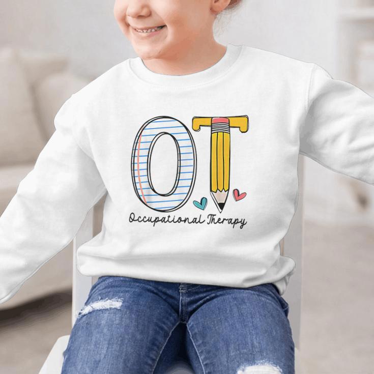 Pediatric Occupational Therapy Paper Pencil Back To School Graphic Kid Sweatshirt