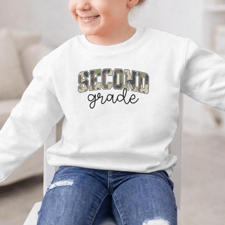 Retro Second Grade Camo Back To School Girls Boys 2nd Grade Graphic Kid Sweatshirt Retro Second Grade Camo Back To School Girls Boys 2nd Grade Graphic Kid Sweatshirt