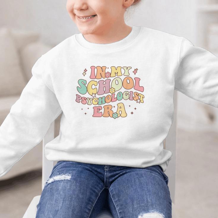 In My School Psychologist Era Retro Back To School Counselor Graphic Kid Sweatshirt