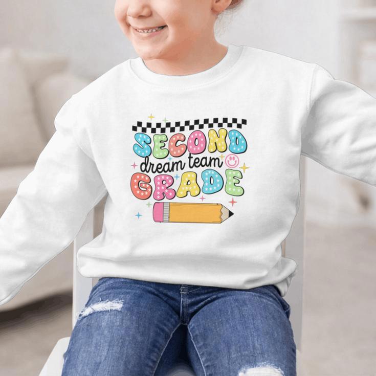 Second Grade Dream Team Back To School First Day Of School Performance Graphic Kid Sweatshirt Second Grade Dream Team Back To School First Day Of School Performance Graphic Kid Sweatshirt