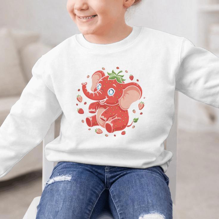 Strawberry Elephant Italian Brainrot Meme Back To School Comfort Colors Crop Top Graphic Kid Sweatshirt