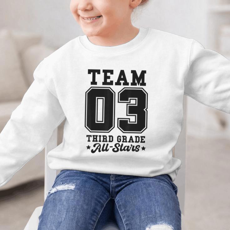 Team 3rd Grade All-Stars Back To School Sports Jersey Graphic Kid Sweatshirt Team 3rd Grade All-Stars Back To School Sports Jersey Graphic Kid Sweatshirt