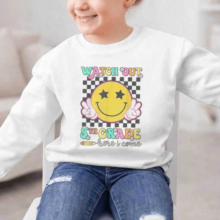 Watch Out 5th Grade Here I Come Back To School Fifth Grade Graphic Kid Sweatshirt Watch Out 5th Grade Here I Come Back To School Fifth Grade Graphic Kid Sweatshirt