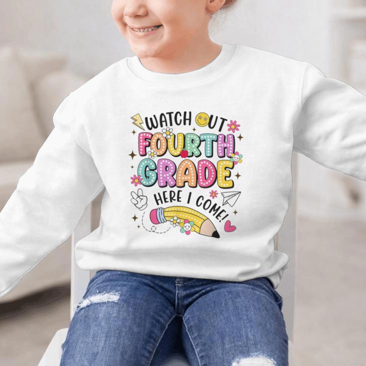 Watch Out Fourth Grade Here I Come Shirt Kids Back To School Graphic Kid Sweatshirt