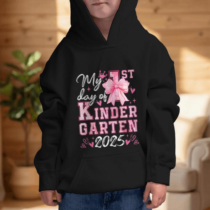 My 1st Day Of Kindergarten 2025 Back To School Girls Graphic Kid Hoodie My 1st Day Of Kindergarten 2025 Back To School Girls Graphic Kid Hoodie