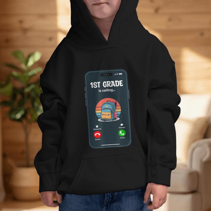 1st Grade Is Calling First Day Back To School First Grade Graphic Kid Hoodie 1st Grade Is Calling First Day Back To School First Grade Graphic Kid Hoodie