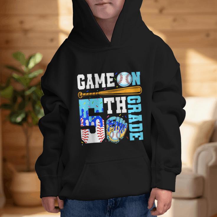 5th Grade Back To School Baseball Drip Ice Cream Game On Graphic Kid Hoodie