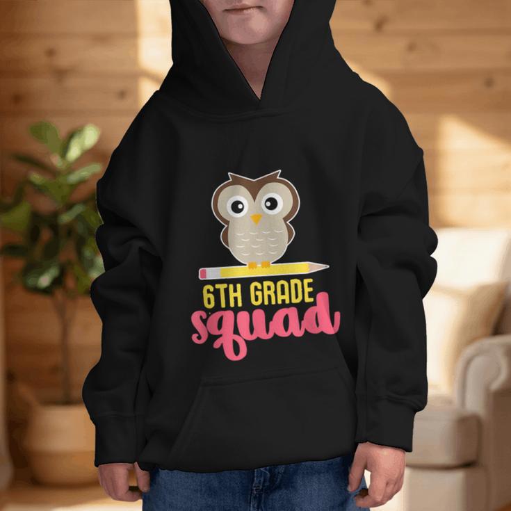 6th Grade Squad Back To School Owl & Pencil Graphic Kid Hoodie 6th Grade Squad Back To School Owl & Pencil Graphic Kid Hoodie