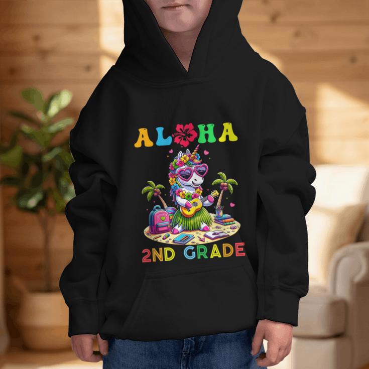 Aloha Second Grade Unicorn Hawaii Back To School Kids Girl Graphic Kid Hoodie