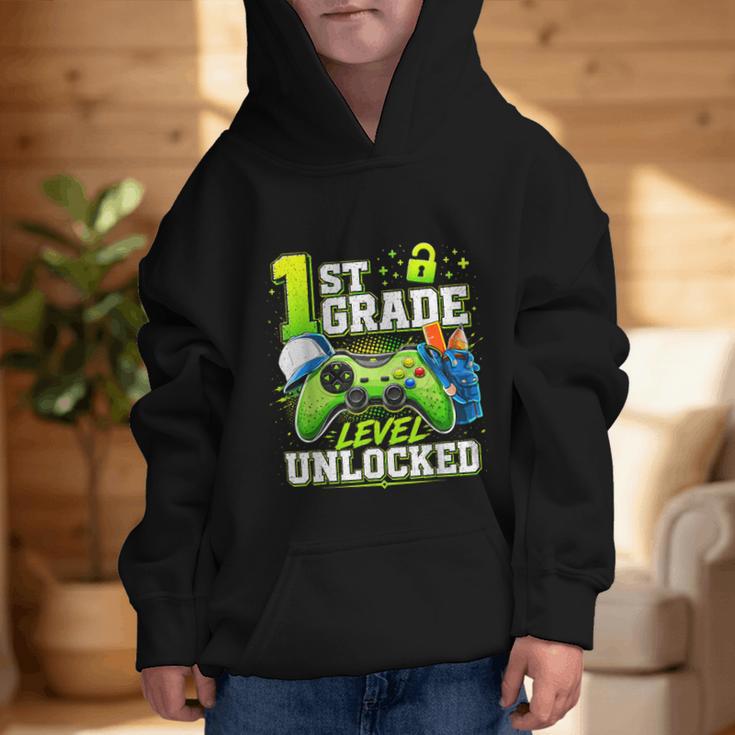 Back To School 1st First Grade Level Unlocked Gamer Kid Graphic Kid Hoodie Back To School 1st First Grade Level Unlocked Gamer Kid Graphic Kid Hoodie