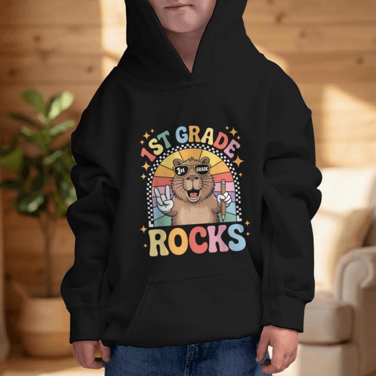 Back To School 1st Grade Capybara First Grade Rocks Graphic Kid Hoodie
