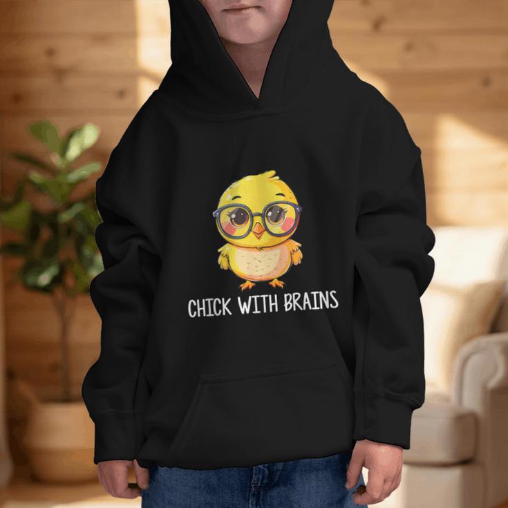 Back To School Chick With Brains Smart Intelligent Girls Graphic Kid Hoodie Back To School Chick With Brains Smart Intelligent Girls Graphic Kid Hoodie