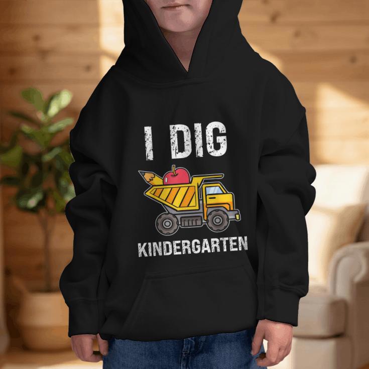Back To School I Dig Kindergarten Dumping Truck Boys Girls Graphic Kid Hoodie Back To School I Dig Kindergarten Dumping Truck Boys Girls Graphic Kid Hoodie