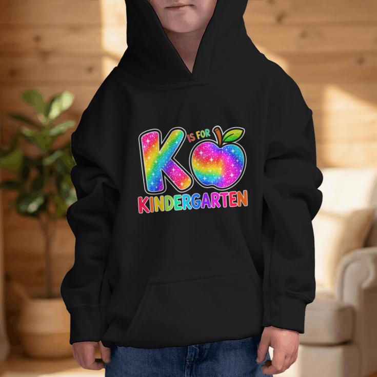 Back To School F Is For Kindergarten Rainbow Apple Kid Graphic Kid Hoodie Back To School F Is For Kindergarten Rainbow Apple Kid Graphic Kid Hoodie