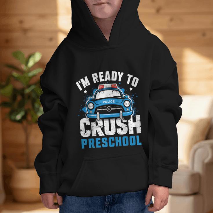 Back To School First Day Of Preschool Police Car Boys Graphic Kid Hoodie Back To School First Day Of Preschool Police Car Boys Graphic Kid Hoodie
