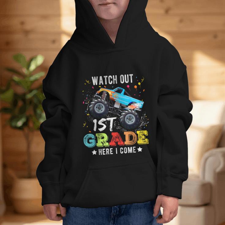 Back To School First Grade Here I Come For Boy Kids Truck Graphic Kid Hoodie Back To School First Grade Here I Come For Boy Kids Truck Graphic Kid Hoodie