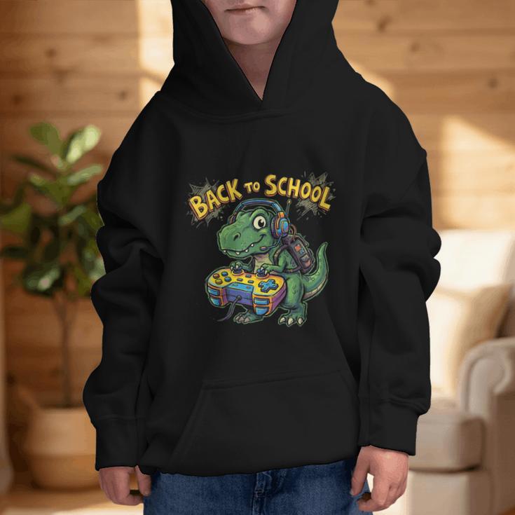 Back To School Gaming First Grade DinosaurRex Boys Graphic Kid Hoodie Back To School Gaming First Grade DinosaurRex Boys Graphic Kid Hoodie