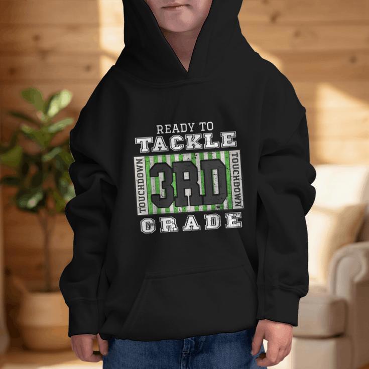 Back To School Ready To Tackle 3rd Grade Football Graphic Kid Hoodie Back To School Ready To Tackle 3rd Grade Football Graphic Kid Hoodie