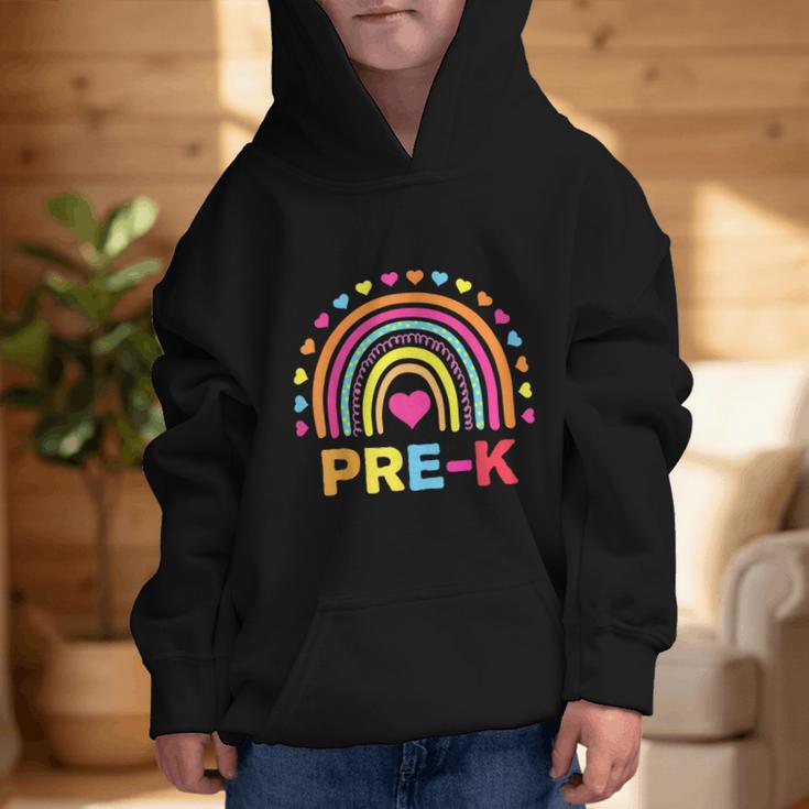 Back To School Shirt Rainbow Happy First Day Of Pre-K Graphic Kid Hoodie