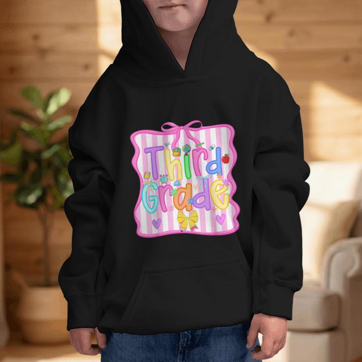 Back To School Third Grade Girls Coquette Bow 3rd Grade Kids Graphic Kid Hoodie Back To School Third Grade Girls Coquette Bow 3rd Grade Kids Graphic Kid Hoodie