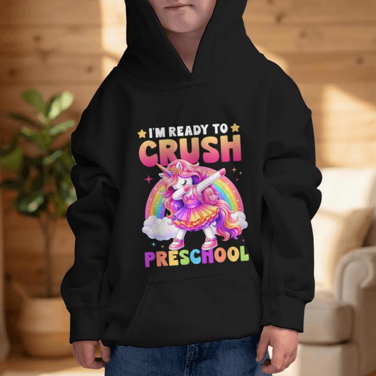 Back To School Unicorn Girls I'm Ready To Crush Preschool Graphic Kid Hoodie