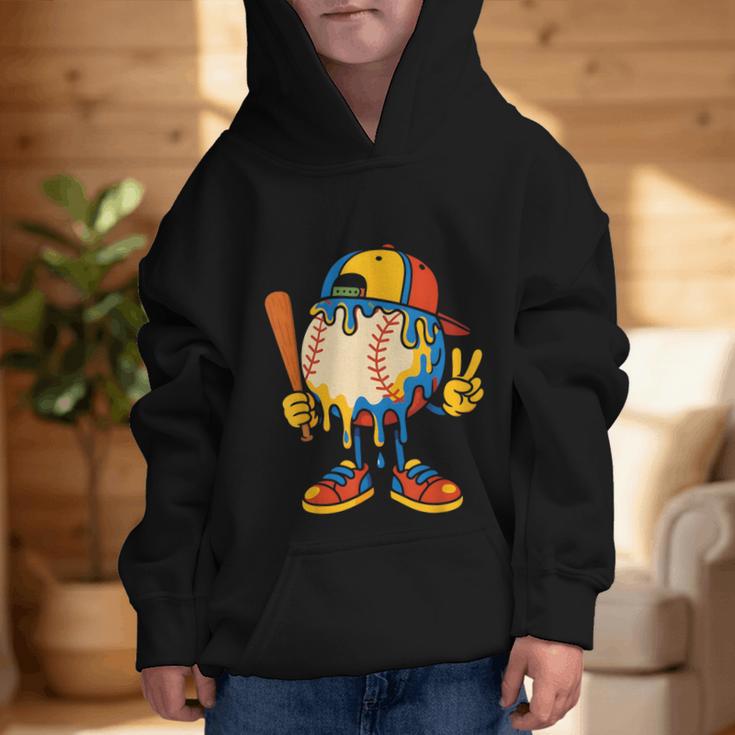 Baseball Ice Cream Drip Youth Back To School Baseball Stuff Graphic Kid Hoodie