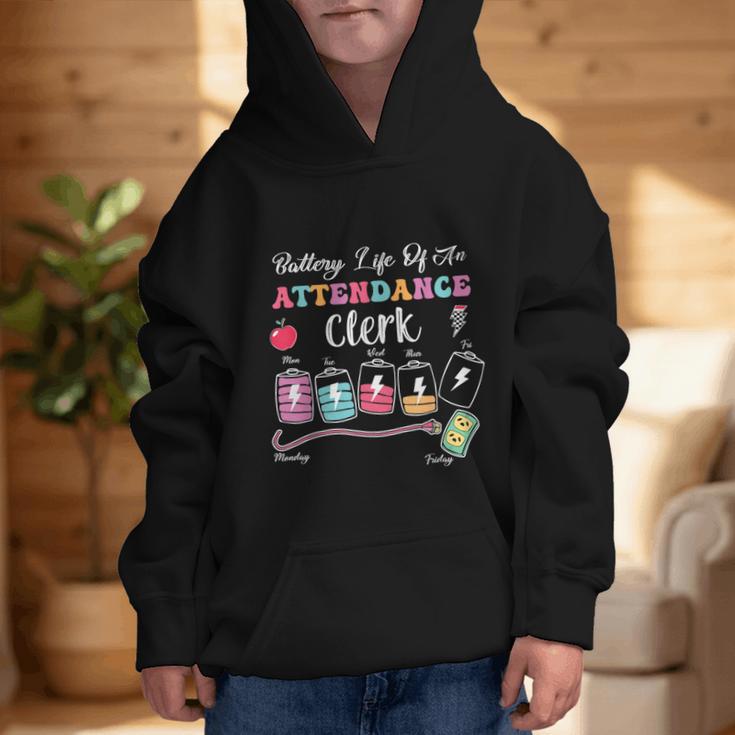 Battery Life Of An Attendance Clerk Back To School Graphic Kid Hoodie