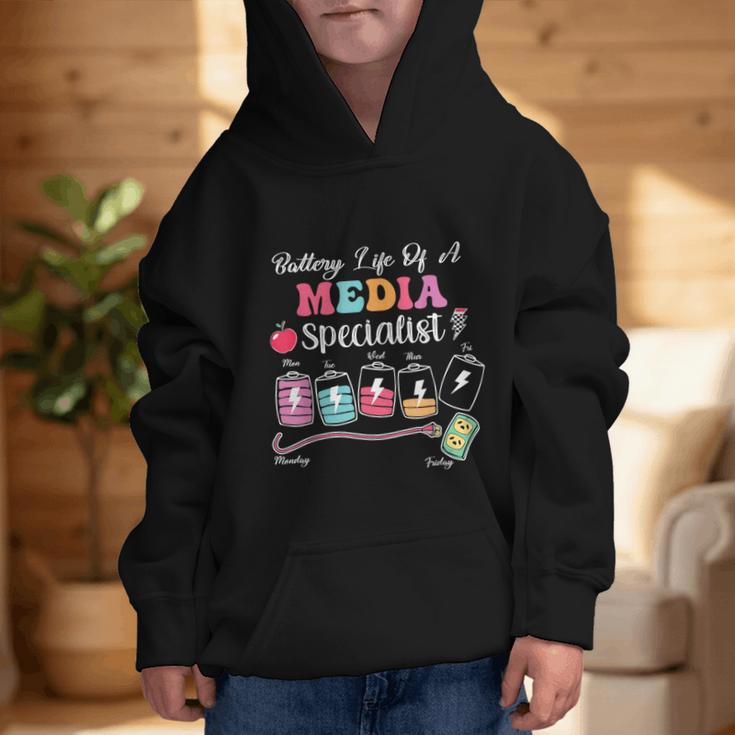 Battery Life Of A Media Specialist Back To School Graphic Kid Hoodie Battery Life Of A Media Specialist Back To School Graphic Kid Hoodie