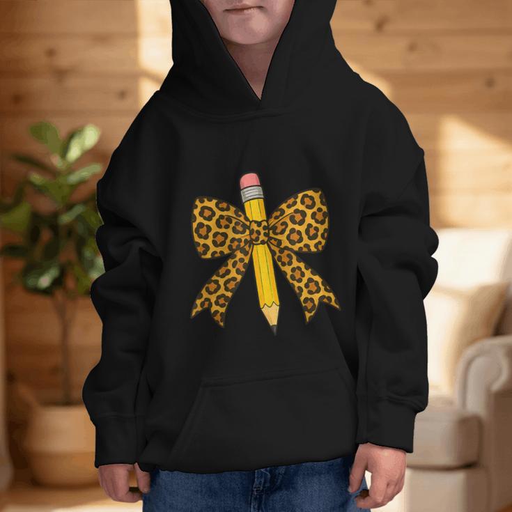 Bow Pencil Leopard First Day Of School Back To School Graphic Kid Hoodie Bow Pencil Leopard First Day Of School Back To School Graphic Kid Hoodie