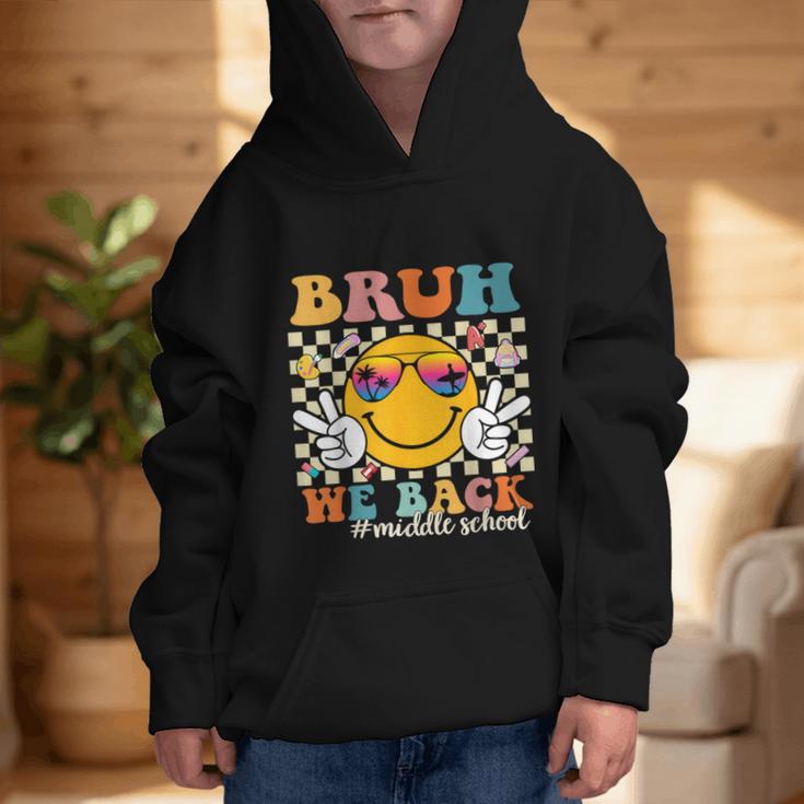 Bruh We Back Middle School Retro Back To School Boys Girls Graphic Kid Hoodie