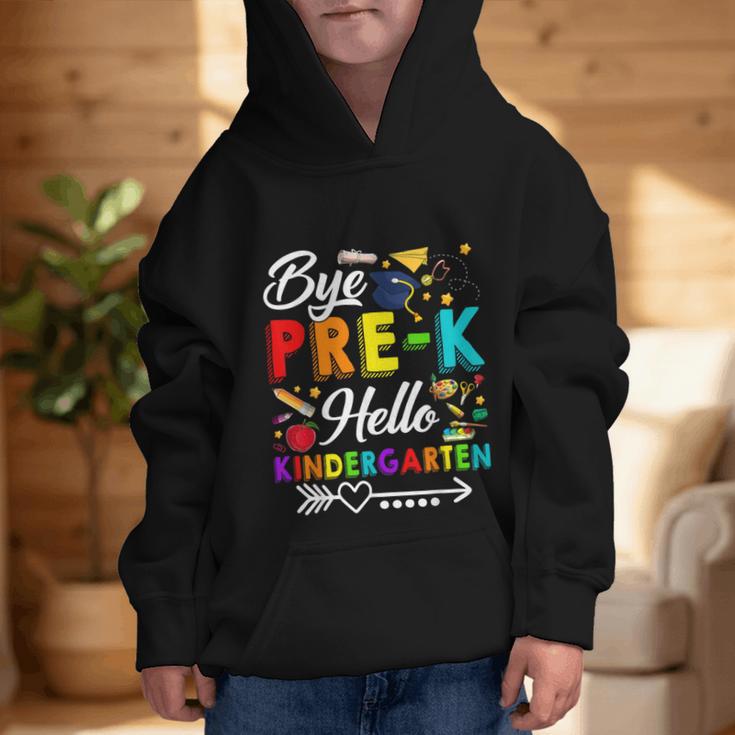 Bye Pre-K Hello Kindergarten Students Pupils Back To School Graphic Kid Hoodie Bye Pre-K Hello Kindergarten Students Pupils Back To School Graphic Kid Hoodie