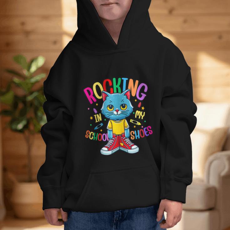 Cat Rocking I n My School Shoes Back To School Student Graphic Kid Hoodie Cat Rocking I n My School Shoes Back To School Student Graphic Kid Hoodie