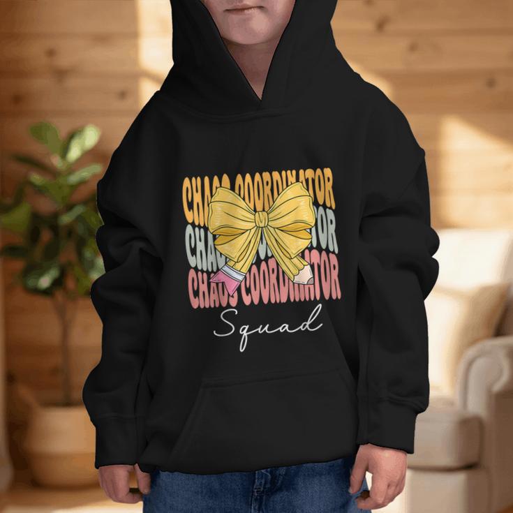 Chaos Coordinator Squad Groovy Coquette Bow Back To School Graphic Kid Hoodie Chaos Coordinator Squad Groovy Coquette Bow Back To School Graphic Kid Hoodie
