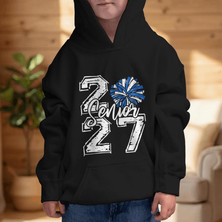 Class Of 2027 Cheer Blue Senior 2027 Back To School Graphic Kid Hoodie