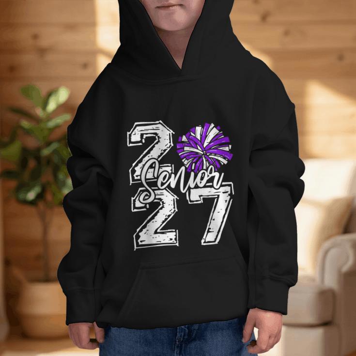 Class Of 2027 Cheer Purple Senior 2027 Back To School Graphic Kid Hoodie Class Of 2027 Cheer Purple Senior 2027 Back To School Graphic Kid Hoodie