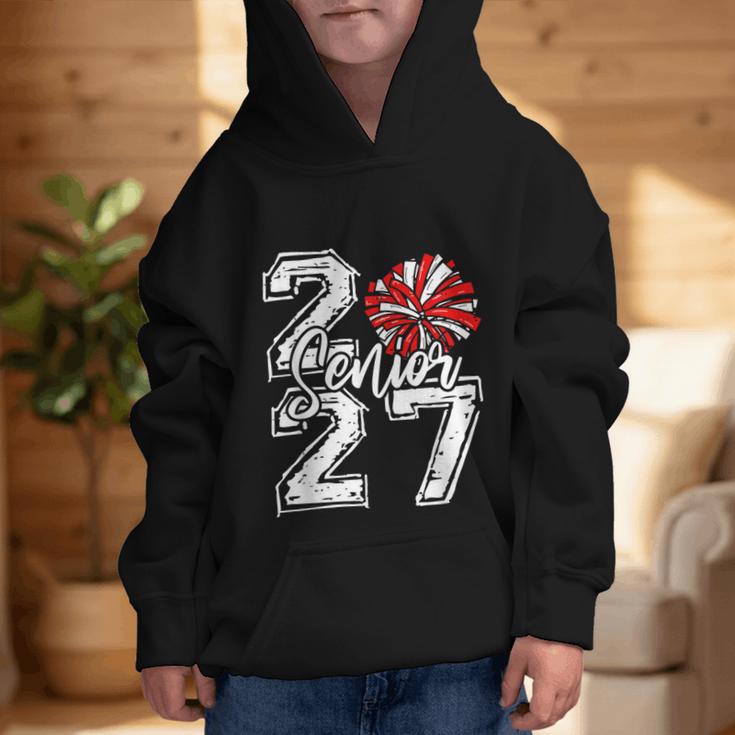 Class Of 2027 Cheer Red Senior 2027 Back To School Graphic Kid Hoodie