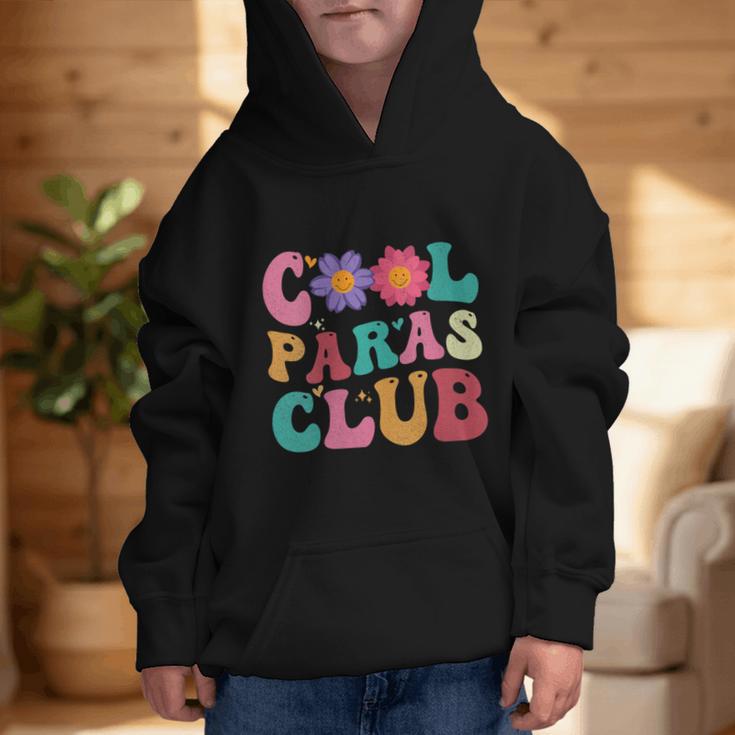 Cool Paras Club Paraprofessional Groovy Back To School Graphic Kid Hoodie Cool Paras Club Paraprofessional Groovy Back To School Graphic Kid Hoodie