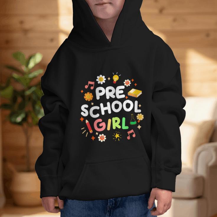 Cute Preschool Girl First Day Of School Back To School Graphic Kid Hoodie Cute Preschool Girl First Day Of School Back To School Graphic Kid Hoodie